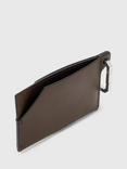 AllSaints Hex Carabiner Clasp Leather Cardholder, Fango Brown