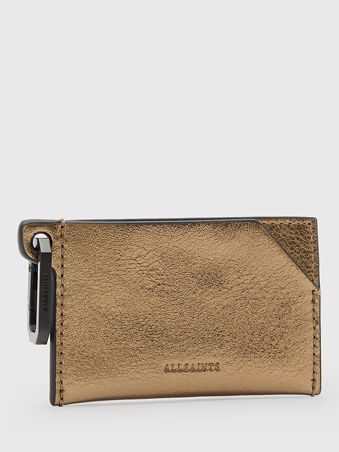 Product image 3 of 6, which shows AllSaints Metallic Leather Hex Card Holder, Bronze