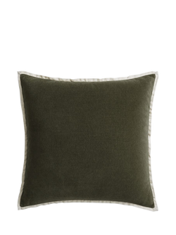 West Elm Cotton Velvet Cushion Cover, Olive, Olive