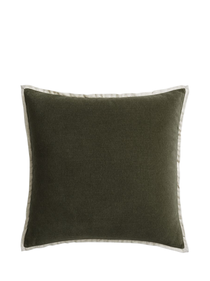 West Elm Cotton Velvet Cushion Cover, Olive, Olive