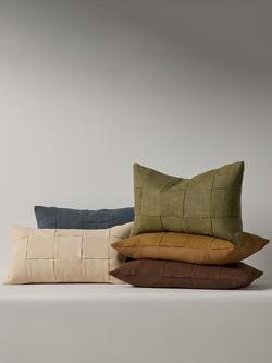 West Elm Washed Basketweave Cushion Cover, Cumin - view 2, Cumin