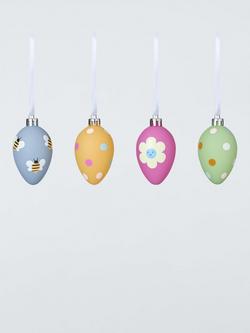 John Lewis Decorated Plastic Egg Hanging Decorations, Pack of 12, Multi, Multi