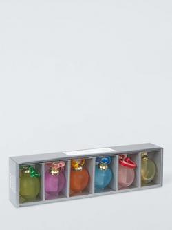 John Lewis Clear Glass Egg Hanging Decorations, Pack of 6, Multi - view 2, Multi