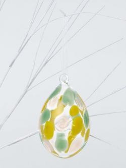 John Lewis Confetti Glass Egg Hanging Decoration, Multi - view 2, Multi