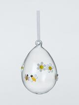 John Lewis Bee and Daisy Glass Egg Hanging Decoration, Multi