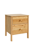 John Lewis OUTLET Spindle 2 Drawer Bedside Table, Like New, Oak