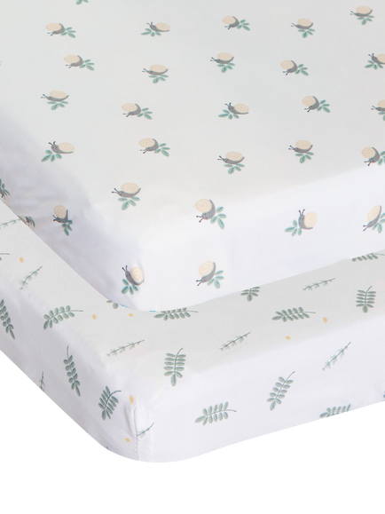 Chicco Next2Me Bamboo Crib Sheets, Pack of 2, Greenery, Greenery