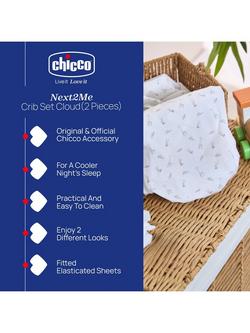 Chicco Next2Me Fitted Sheets, Pack of 2, Cloud - view 2, Cloud