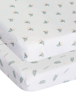 Chicco Next2Me Twins Crib Bamboo Fitted Crib Sheets, Pack of 2, Greenery, Greenery