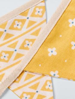 John Lewis Reversible Fabric Bunting, L2m - view 2, Multi Yellow