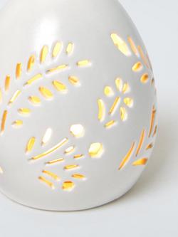 John Lewis Cutwork LED Ceramic Egg, White, H8cm - view 2, White