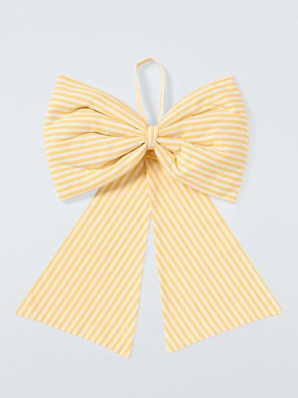 John Lewis Oversized Striped Bow, Yellow, Yellow/White