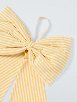 John Lewis Oversized Striped Bow, Yellow - view 2, Yellow/White