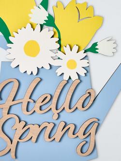 John Lewis Hello Spring Plywood Sign - view 2, Multi