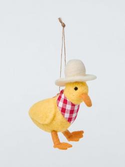 John Lewis Felt Barn Dance Duck Hanging Decoration, Multi Yellow