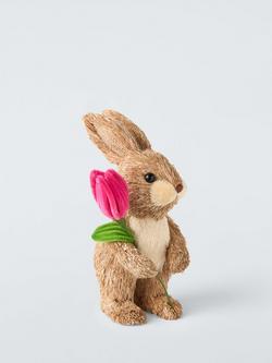 John Lewis Straw Bunny with Tulip Decoration, Natural Straw