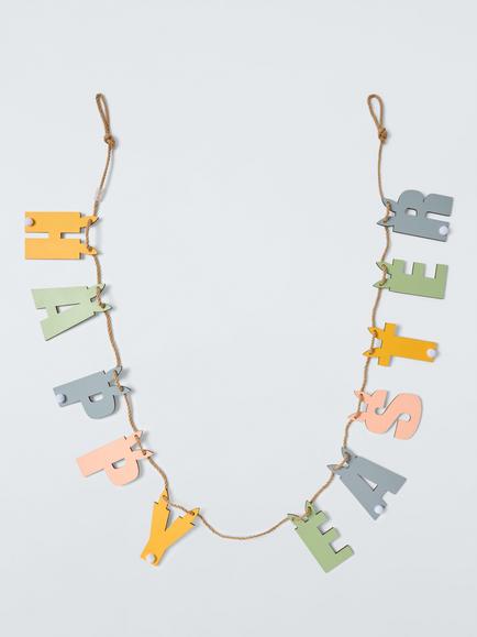 John Lewis Happy Easter Plywood Bunting, L180cm, Multi