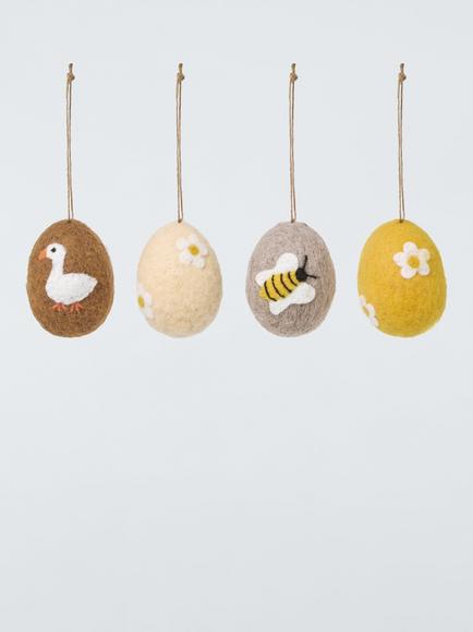 John Lewis Felt Egg Decorations, Pack of 4, Multi
