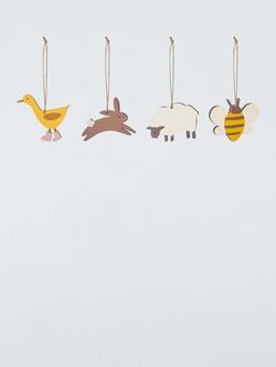 John Lewis Plywood Easter Character Decorations, Pack of 8, Multi Yellow