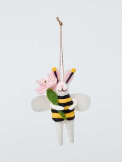 John Lewis Bunny in Bee Outfit Felt Hanging Decoration, Multi Yellow