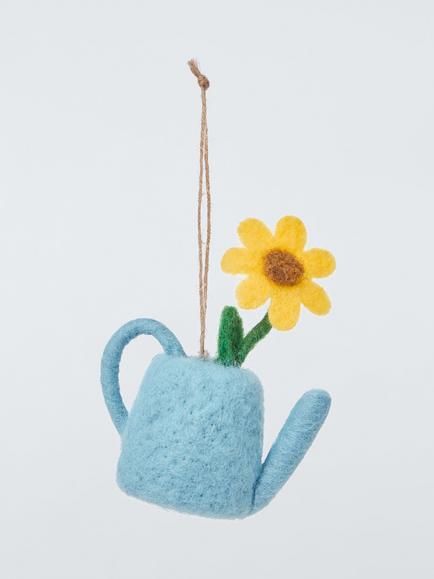 John Lewis Watering Can Felt Hanging Decoration, Blue