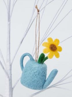John Lewis Watering Can Felt Hanging Decoration - view 2, Blue