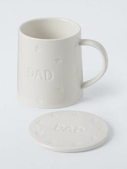 John Lewis Dad Fine China Mug & Coaster Set, 450ml, White - view 2, White White
