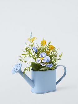 John Lewis Watering Can with Flowers, Blue