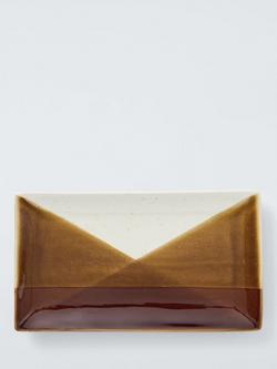 John Lewis Dipped Reactive Glaze Stoneware Platter, 23cm, Honey - view 2, White