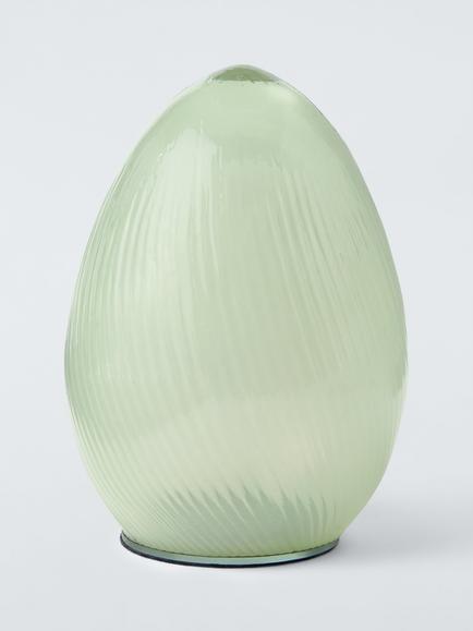 John Lewis Green Glass Egg, Small, Light Green