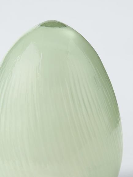 John Lewis Green Glass Egg, Small - view 2, Light Green