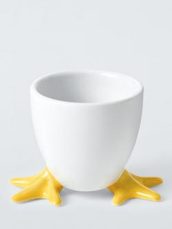 John Lewis Easter Chick Feet Porcelain Egg Cup, Yellow/White, Multi