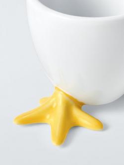 John Lewis Easter Chick Feet Porcelain Egg Cup, Yellow/White - view 2, Multi