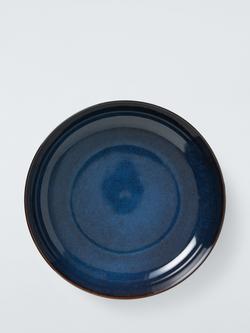 John Lewis Iver Reactive Glaze Stoneware Serve Bowl, 28cm, Blue - view 2, Blue Mid