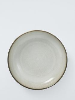 John Lewis Iver Reactive Glaze Stoneware Serve Bowl, 28cm, Moonlight - view 2, Natural