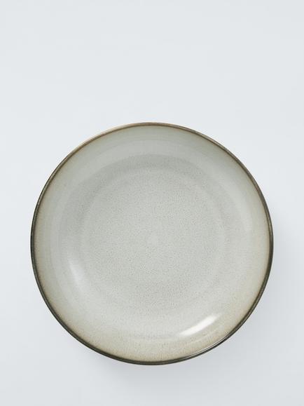 John Lewis Iver Reactive Glaze Stoneware Serve Bowl, 28cm, Moonlight - view 2, Natural