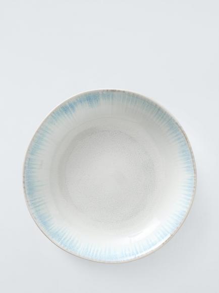 John Lewis Cove Stoneware Pasta Bowl, Set of 4, 23cm, Blue - view 2, White
