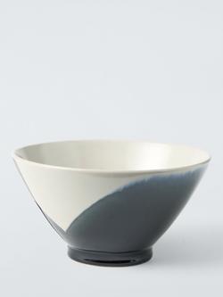 John Lewis Dipped Reactive Glaze Stoneware Ramen Bowl, 19cm, Green, White