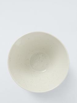 John Lewis Dipped Reactive Glaze Stoneware Ramen Bowl, 19cm, Honey - view 2, White