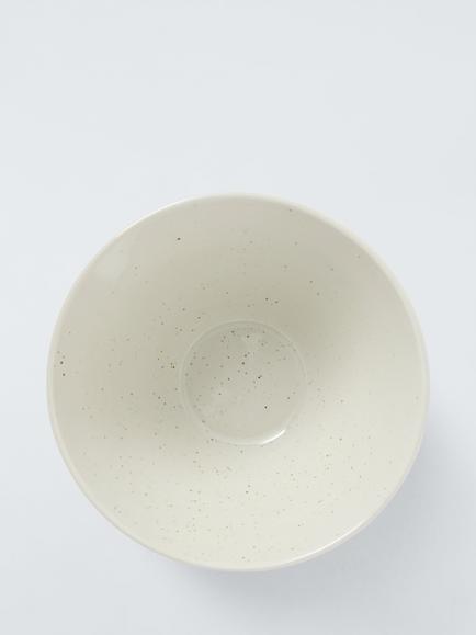 John Lewis Dipped Reactive Glaze Stoneware Ramen Bowl, 19cm, Honey - view 2, White