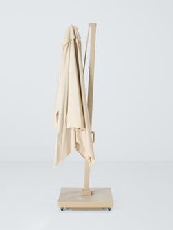 John Lewis Freestanding Premium Wood-Effect Adjustable Parasol & Base, 3m - view 2, Champagne