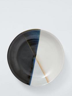 John Lewis Dipped Reactive Glaze Stoneware Pasta Bowl, 23cm, Black - view 2, Black