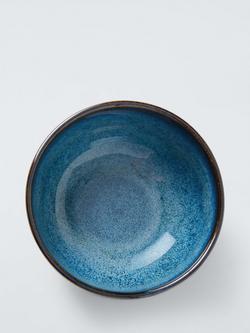John Lewis Iver Reactive Glaze Stoneware Dip Bowl, Set of 2, 10cm, Blue - view 2, Blue Mid