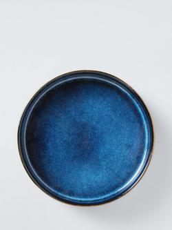 John Lewis Romy Reactive Glaze Stoneware Pasta Bowl, Set of 4, 22.8cm, Blue - view 2, Blue Mid