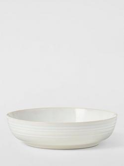 John Lewis Skye Reactive Glaze Stoneware Pasta Bowl, 22cm, Off White, White Off White