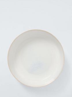John Lewis Skye Reactive Glaze Stoneware Pasta Bowl, 22cm, Off White - view 2, White Off White