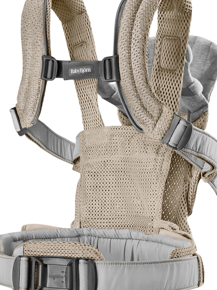BabyBjörn Harmony 3D Mesh Baby Carrier, Grey Beige - view 2, Grey Beige