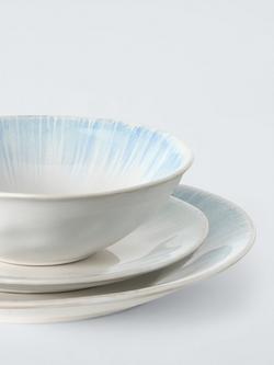 John Lewis Cove Stoneware Dinnerware, 12 Piece, Blue - view 2, White