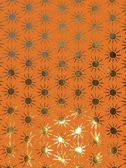 Eleanor Stuart Foil Sun Wrapping Paper, 3m, Orange - view 2, Orange