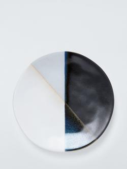 John Lewis Dipped Reactive Glaze Stoneware Side Plate, 21.5cm, Black, Black